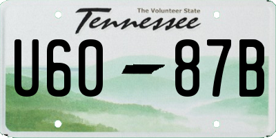 TN license plate U6087B