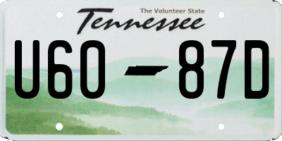 TN license plate U6087D