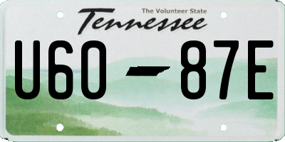 TN license plate U6087E