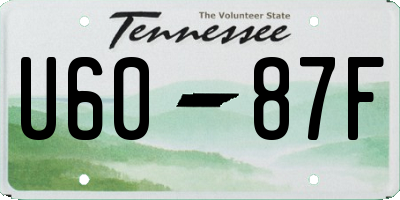 TN license plate U6087F