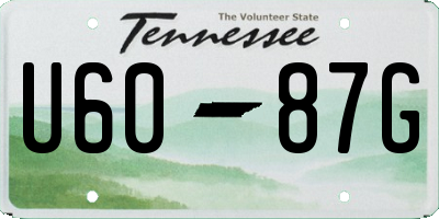 TN license plate U6087G