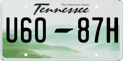 TN license plate U6087H