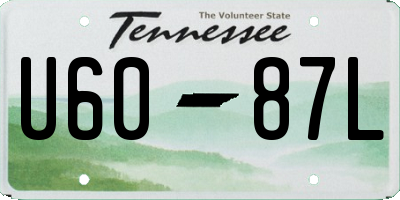 TN license plate U6087L