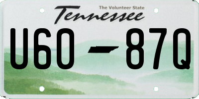 TN license plate U6087Q