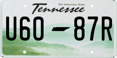 TN license plate U6087R