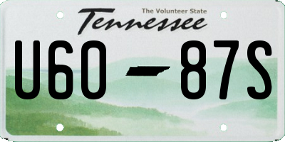 TN license plate U6087S