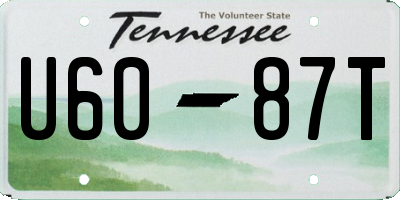 TN license plate U6087T