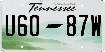 TN license plate U6087W