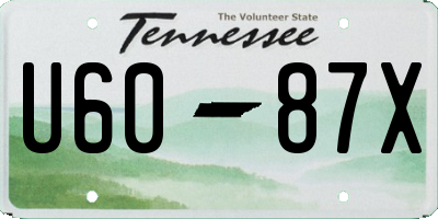 TN license plate U6087X