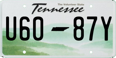 TN license plate U6087Y