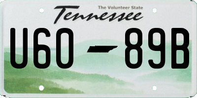 TN license plate U6089B
