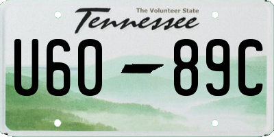 TN license plate U6089C