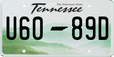 TN license plate U6089D