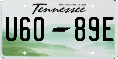 TN license plate U6089E