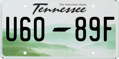 TN license plate U6089F