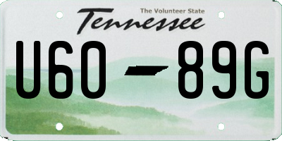 TN license plate U6089G