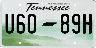 TN license plate U6089H