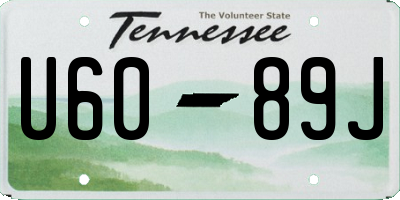 TN license plate U6089J
