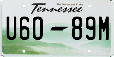 TN license plate U6089M