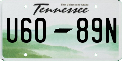 TN license plate U6089N