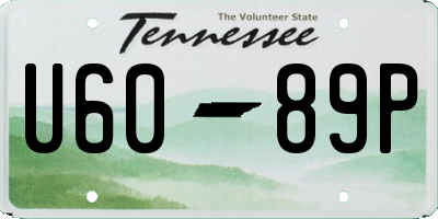 TN license plate U6089P