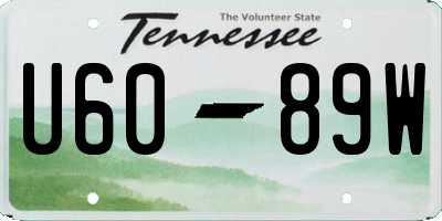 TN license plate U6089W
