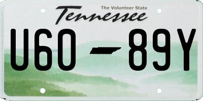 TN license plate U6089Y