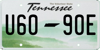 TN license plate U6090E