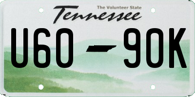 TN license plate U6090K