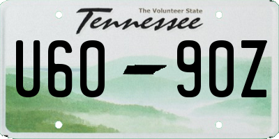 TN license plate U6090Z