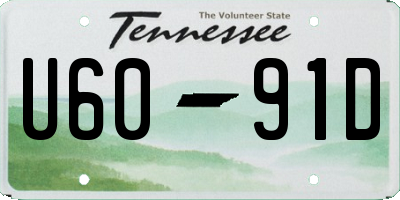 TN license plate U6091D