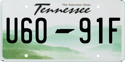 TN license plate U6091F