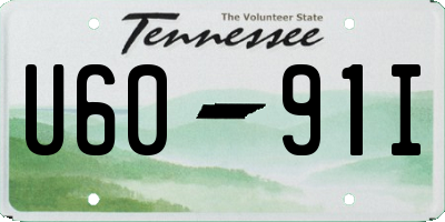 TN license plate U6091I