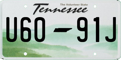 TN license plate U6091J