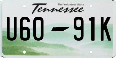 TN license plate U6091K