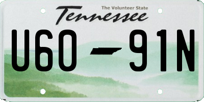 TN license plate U6091N