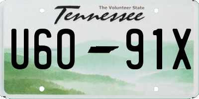 TN license plate U6091X