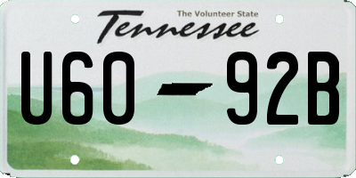 TN license plate U6092B