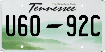 TN license plate U6092C
