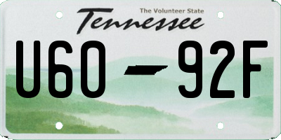 TN license plate U6092F