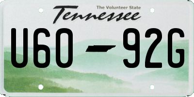 TN license plate U6092G
