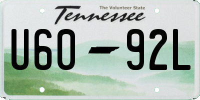 TN license plate U6092L