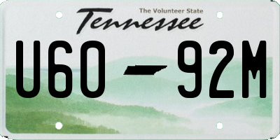 TN license plate U6092M