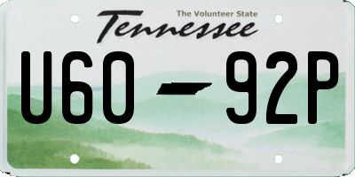 TN license plate U6092P