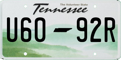 TN license plate U6092R