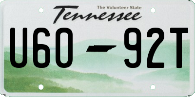 TN license plate U6092T