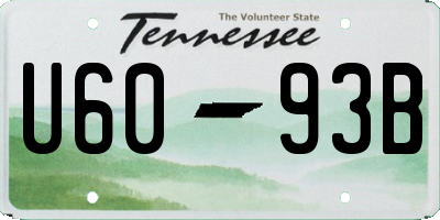 TN license plate U6093B
