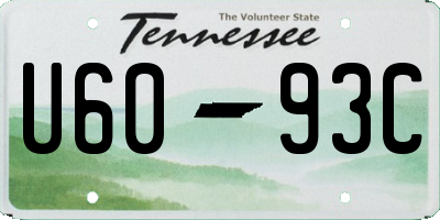 TN license plate U6093C