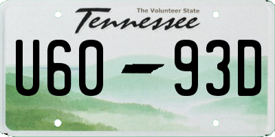 TN license plate U6093D