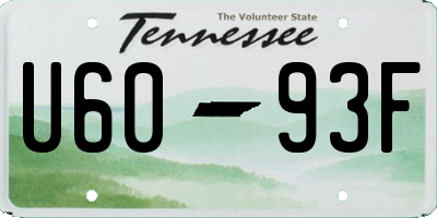 TN license plate U6093F